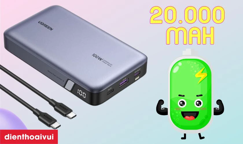 Đặc điểm của pin sạc dự phòng Ugreen Power Bank sạc nhanh 2 chiều 20.000mAh 100W PB720 25188