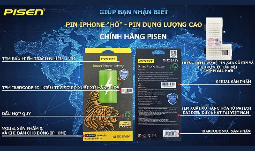 Pin Pisen dung lượng cao