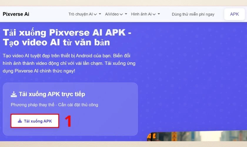 Click chọn Tải xuống APK để tải và cài công cụ