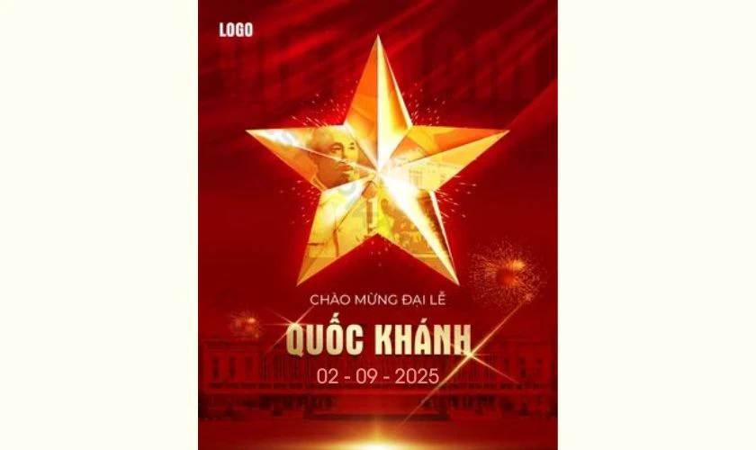 Hình nền Bác Hồ và ngôi sao vàng
