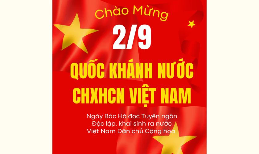 Poster 2/9 Cờ đỏ sao vàng rõ nét