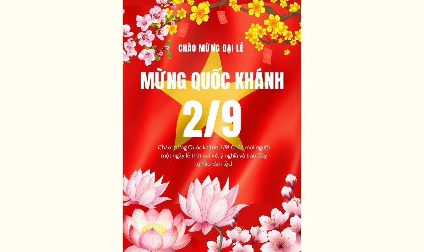 Poster 2/9 có họa tiết hoa sen