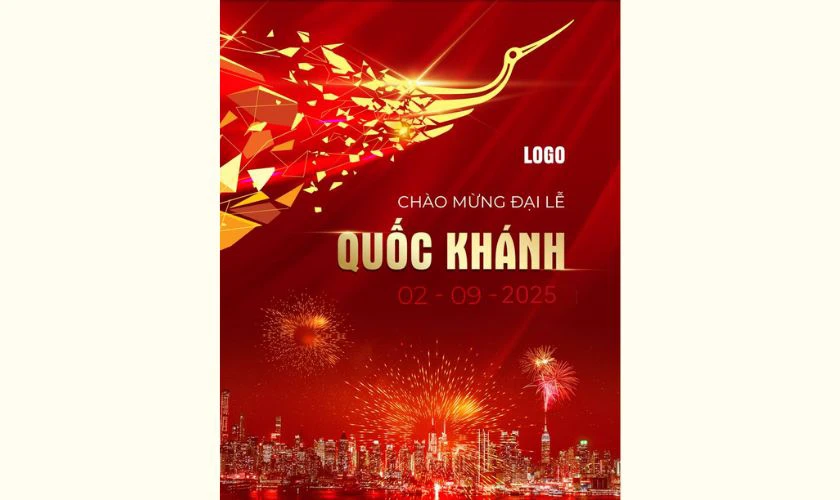 Poster cờ đỏ sao vàng ngày 2/9