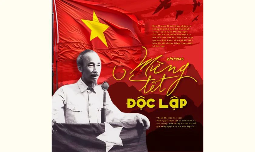 Poster 2/9 chủ đề Bác Hồ vĩ đại