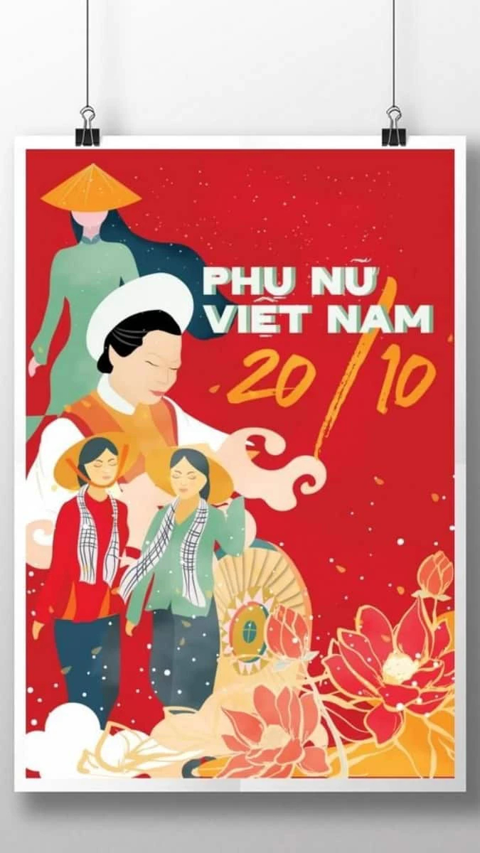 Poster 20/10 cho cửa hàng xinh