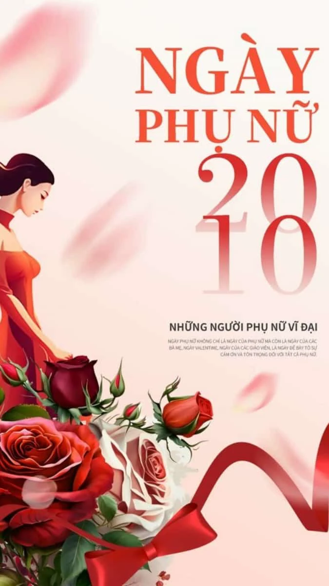 Poster 20/10 cho cửa hàng đơn giản