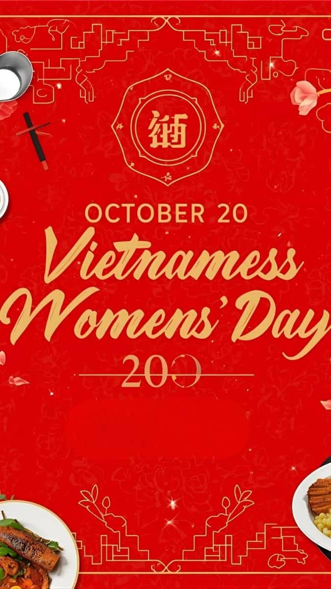 Poster ngày 20/10 cho nhà hàng đẹp