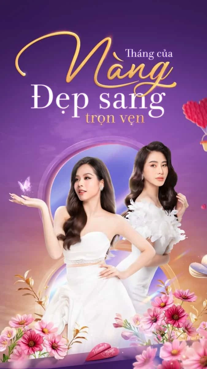 Chúc mừng ngày Phụ nữ Việt Nam bằng poster