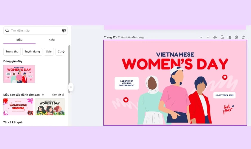 Cách làm Poster 20/10 bằng Canva chi tiết