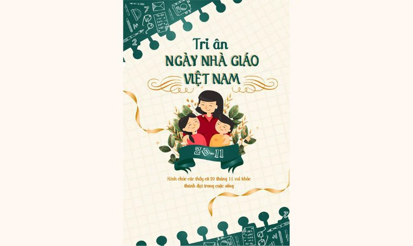 Poster 20/11 đẹp tri ân thầy cô