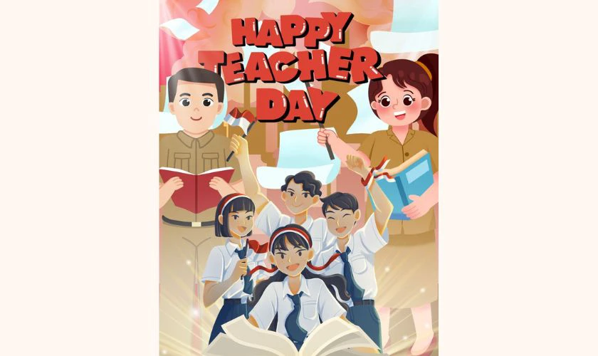 Poster 20/11 đẹp, phong cách chibi