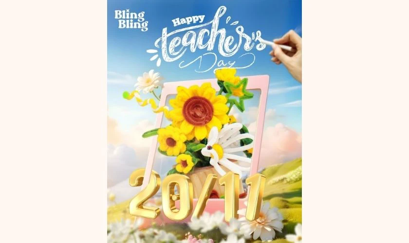 20/11 poster tri ân thầy cô, người lái đò