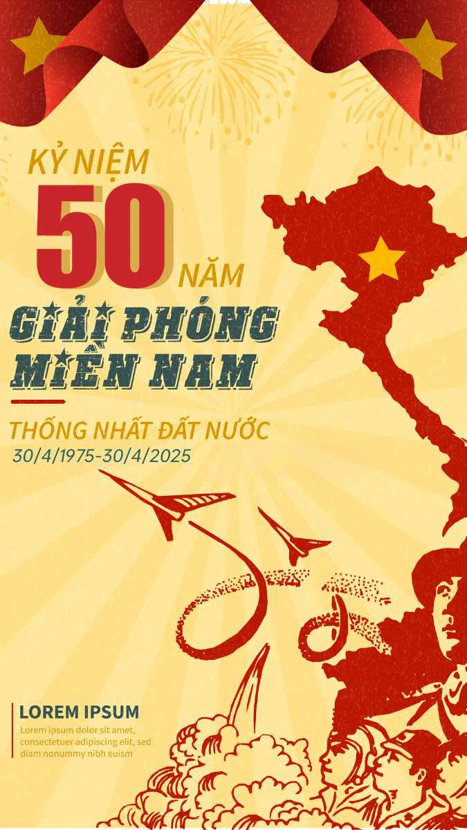 Áp phích cổ động lễ hào hùng dân tộc nhất 2025