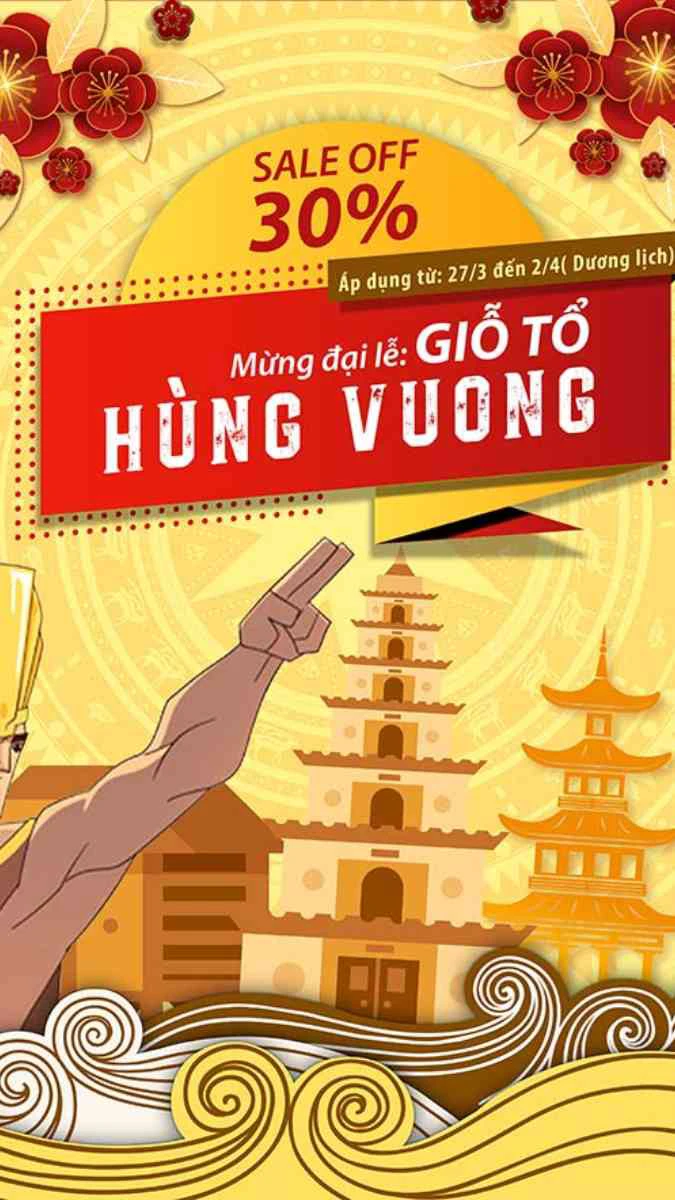 Poster Giỗ tổ Hùng Vương 2026 đẹp mắt thu hút