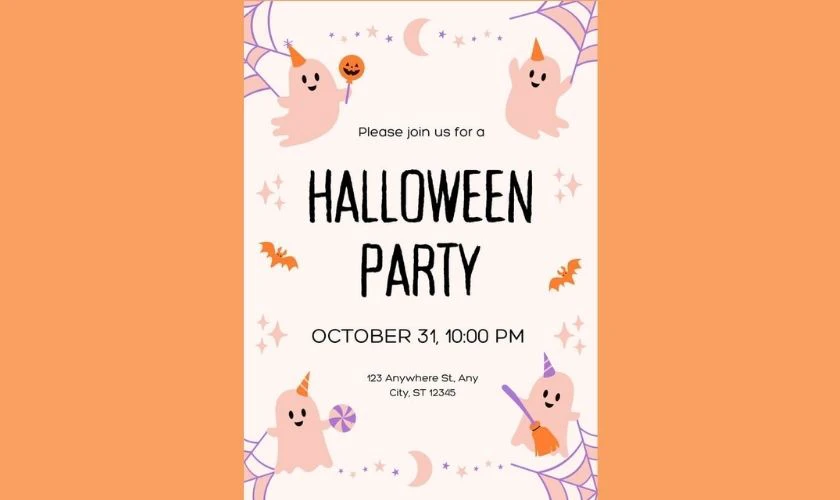 Poster Halloween bí ngô