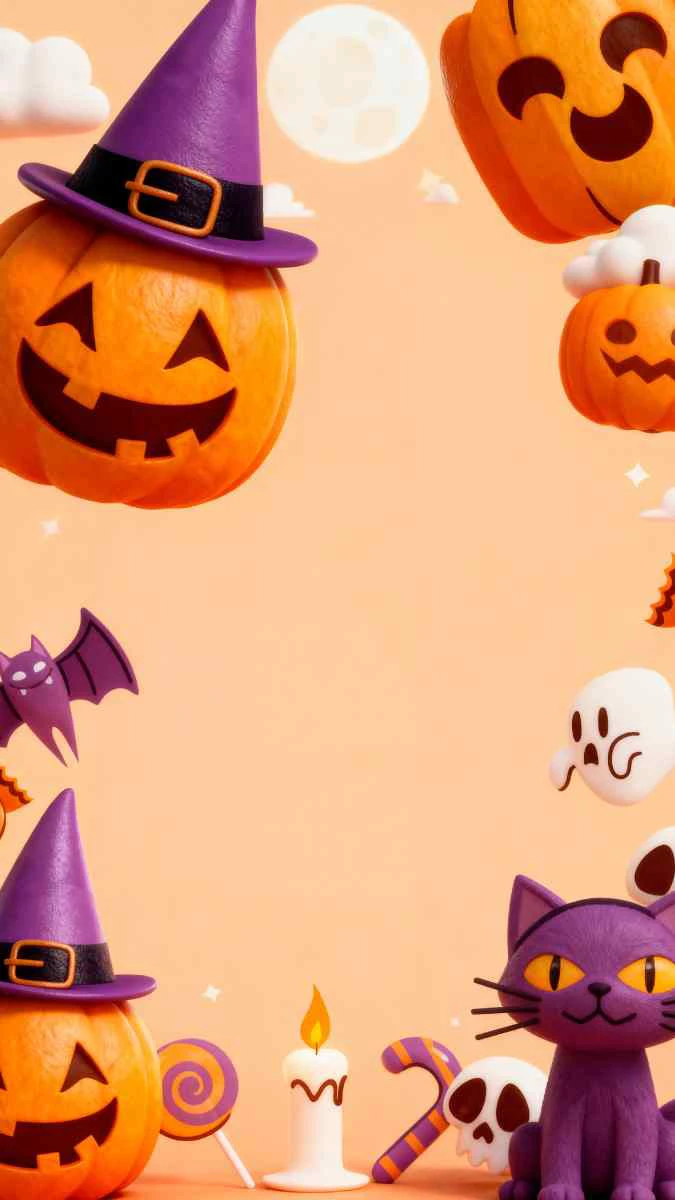 Poster Halloween dễ thương, đáng yêu