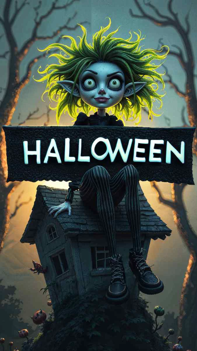 Poster Halloween độc đáo, ấn tượng, má quái