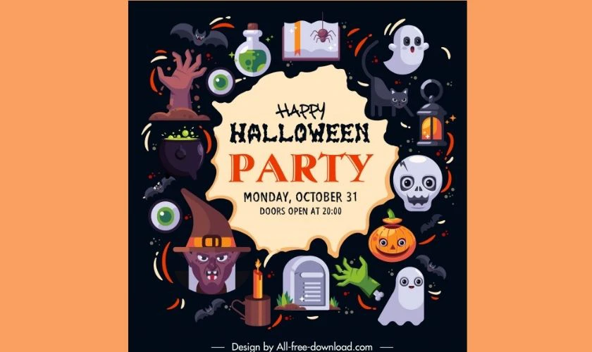 Poster Halloween dễ thương