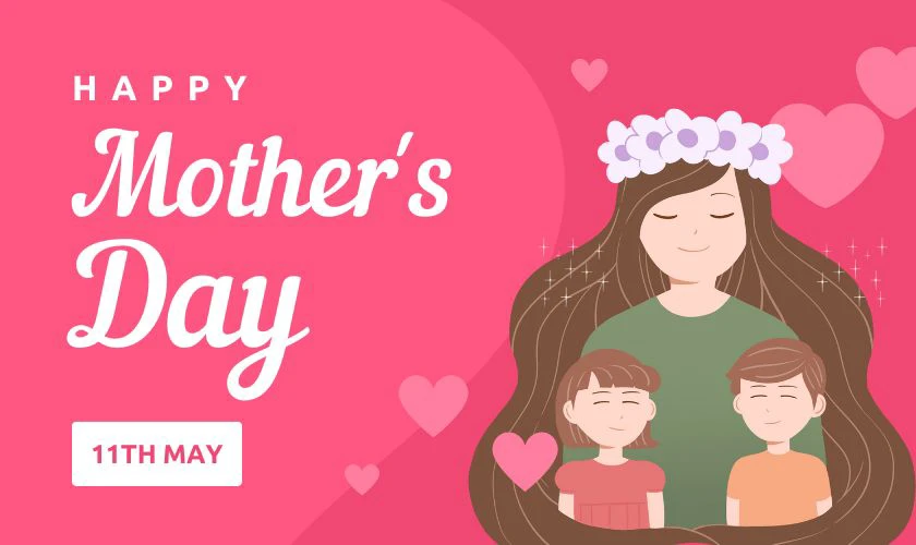 Banner chúc mừng Ngày của Mẹ 2025 phong cách hiện đại