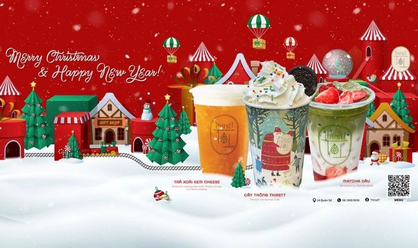 Poster Noel cho quán cafe đẹp