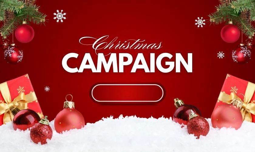 Poster Giáng sinh tone màu đỏ