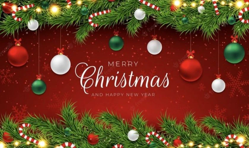 Poster Giáng sinh tone đỏ