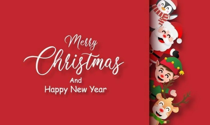 Poster Noel tone đỏ