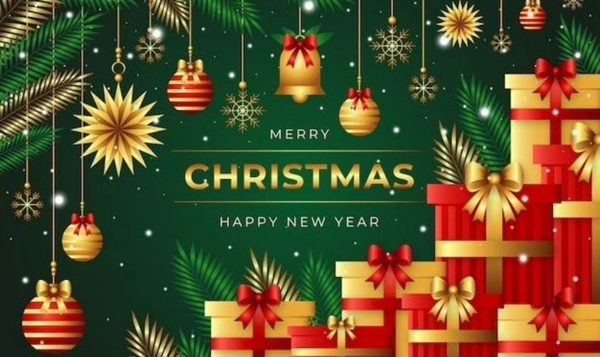 Ý tưởng poster Giáng sinh tone màu xanh lá