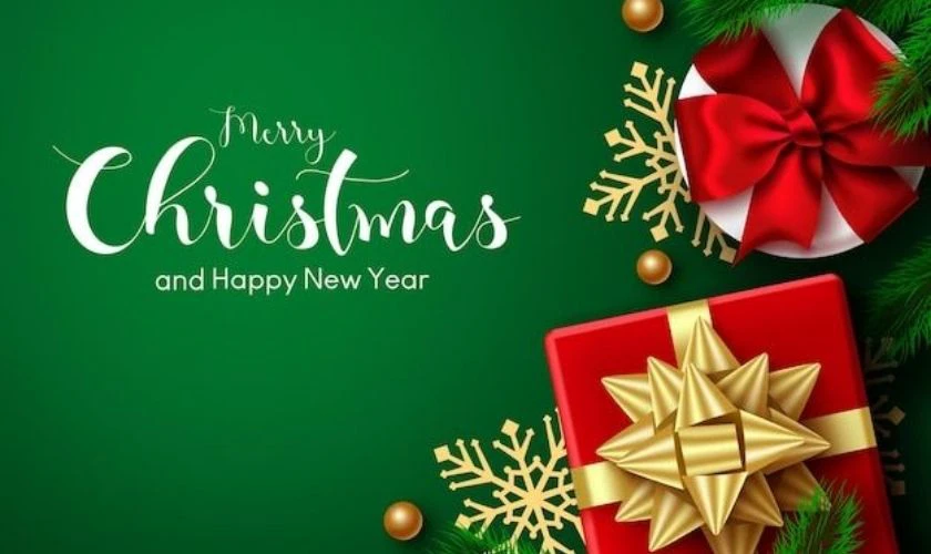 Mẫu poster Giáng sinh tone màu xanh lá