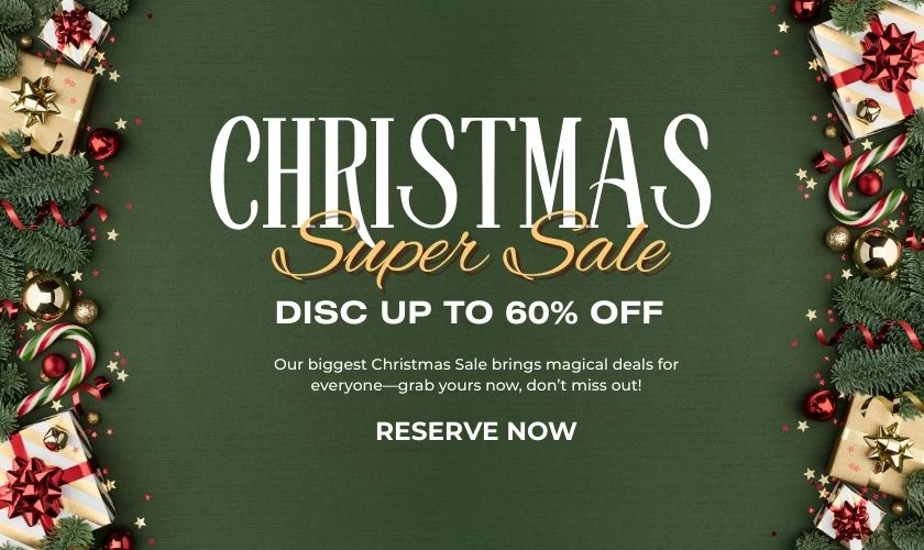 Poster Noel tone màu xanh lá