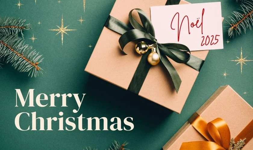 Poster Noel tone xanh lá