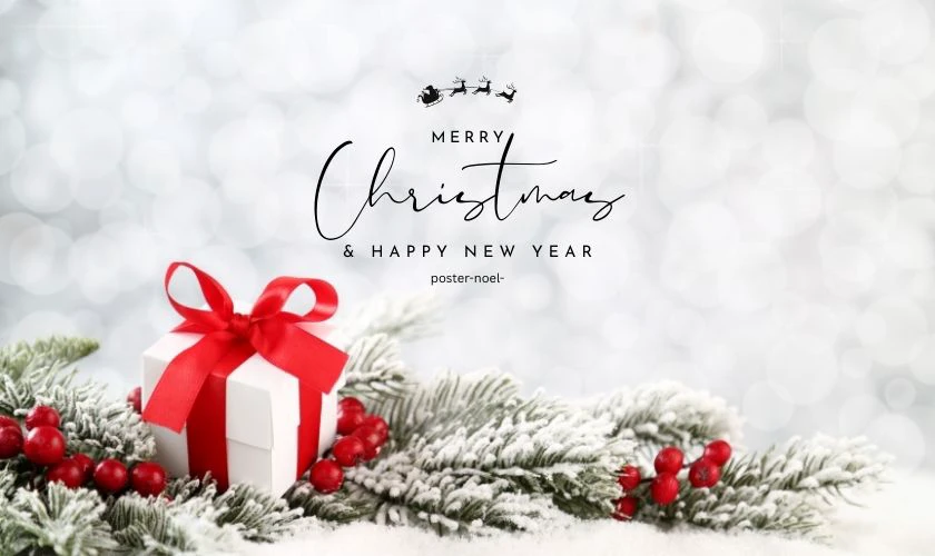 Ý tưởng thiết kế poster Noel tone màu trắng