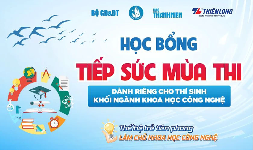 Poster tiếp sức mùa thi đơn giản