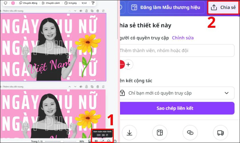 Chọn vào Chia sẻ để tải về