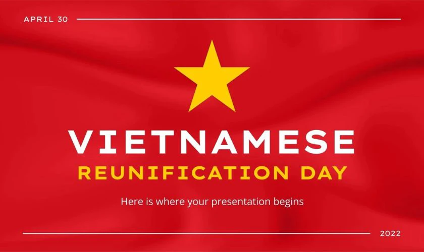 Mẫu slide 30/4 1/5 chủ đề cờ Việt Nam