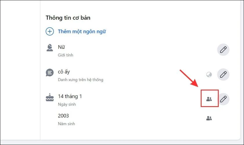 Nhấn vào biểu tượng Nhóm bạn để điều chỉnh người xem