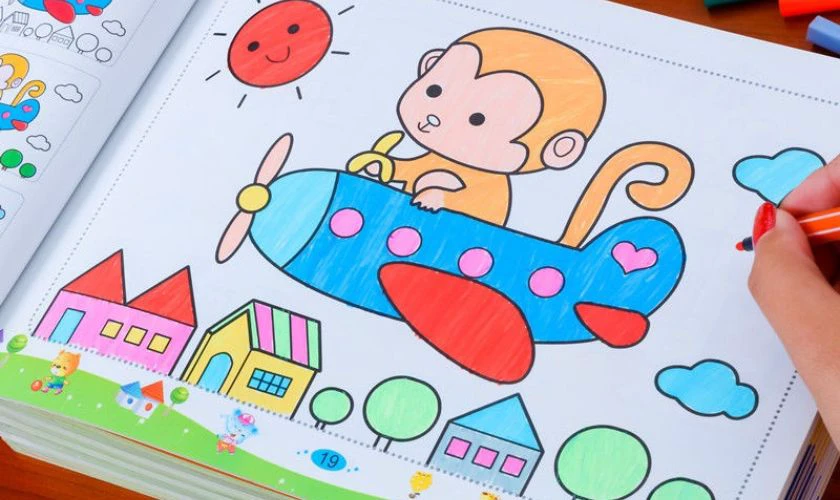 Tặng sách tô màu làm quà 1/6 cho bé gái