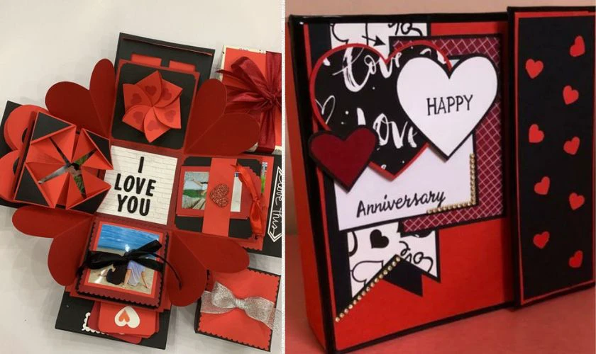 Quà 1/6 cho người yêu handmade dễ thương - Hộp quà scrapbook mini