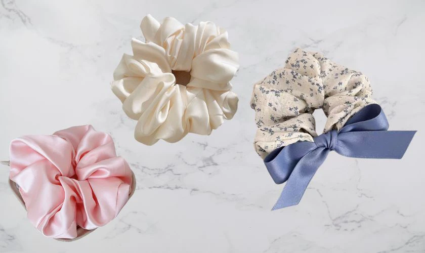 Bộ dây buộc tóc scrunchie lụa