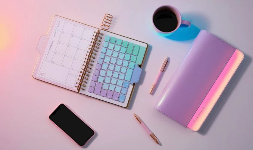 Lịch để bàn phong cách pastel làm quà Noel cho bạn bè