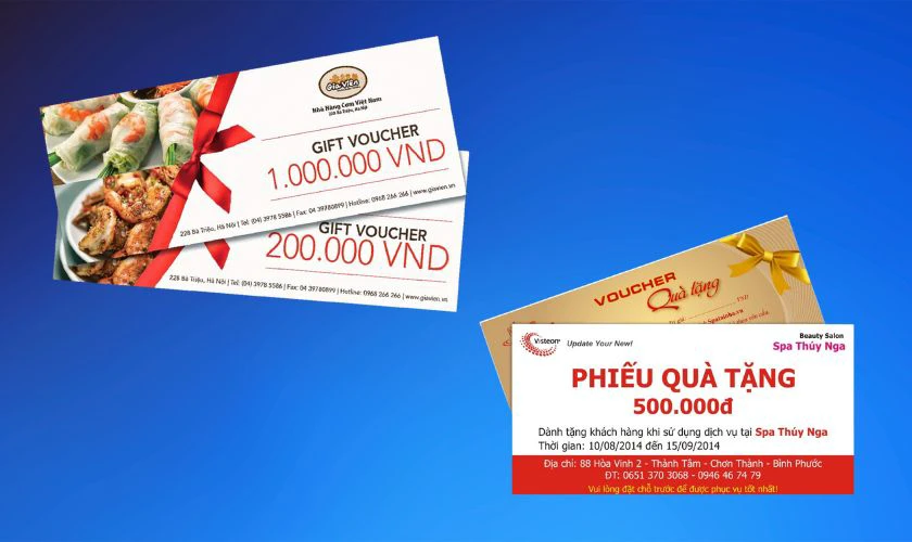 Quà tặng 20/10 bằng voucher giảm giá hoặc quà tặng