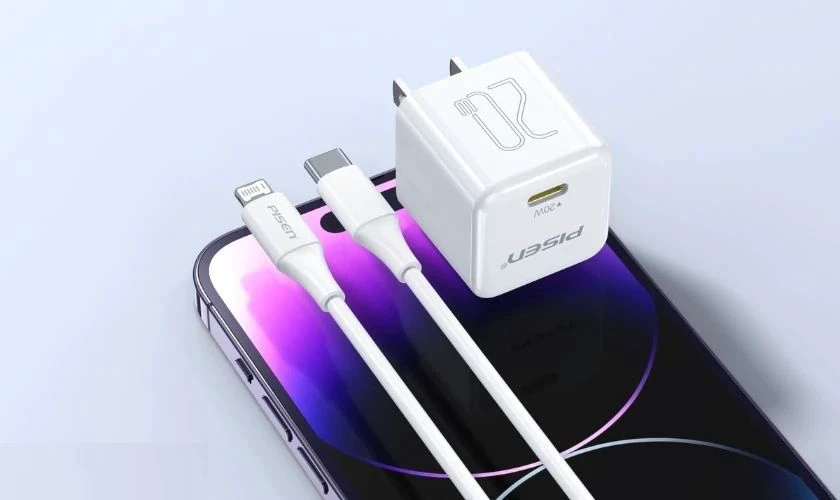 Sạc Pisen Quick PD 20W Pudding kèm cáp Type-C 2m