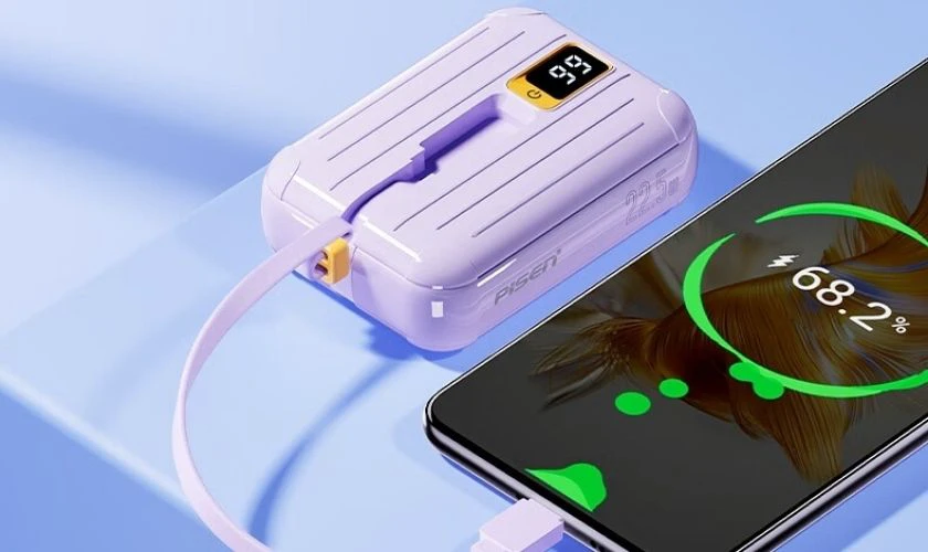 Pin sạc dự phòng Pisen Quick Power Link Tiny 10.000mAh 22.5W (Lightning & Type-C)