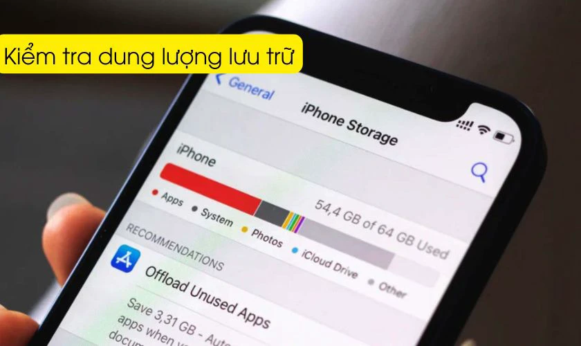 Kiểm tra dung lượng lưu trữ có bị đầy không