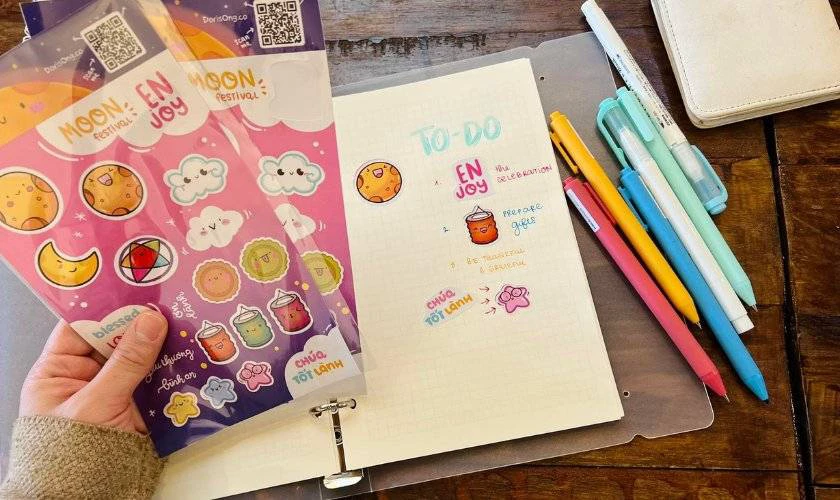 Bộ sticker tranh dán chủ đề Trung thu