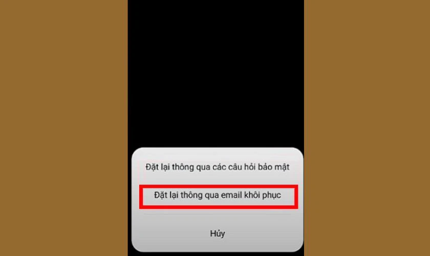 Sử dụng Mail khôi phục khi bị quên pass riêng tư trên OPPO