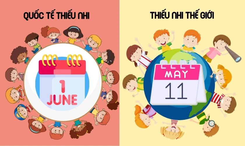 Ngày Quốc tế thiếu nhi giống hay khác ngày Thiếu nhi Thế giới?
