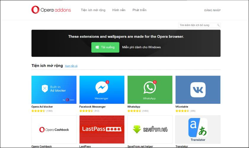 Opera App Store - Ứng dụng tải game miễn phí