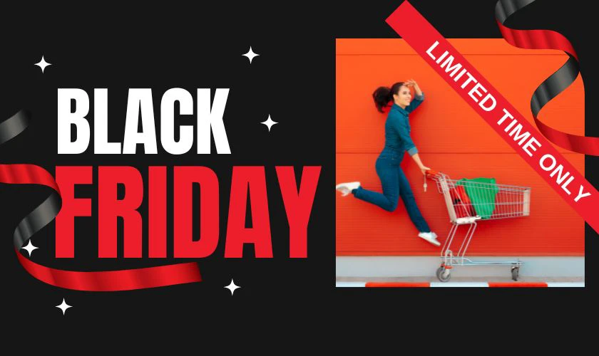 Hình ảnh sale Black Friday sang trọng với màu đỏ