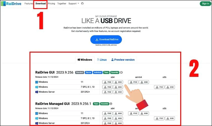 Đánh giá hiệu năng của RaiDrive